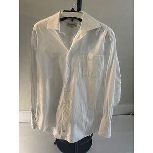 John W Nordstrom Dress Shirt Men White Long Sleeve French Cuff Cotton 16 33